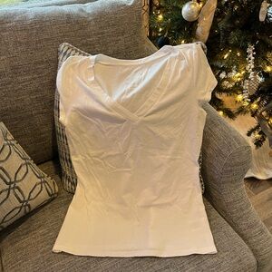 Womens INC BRAND SIZE L cap sleeve T-shirt WHITE